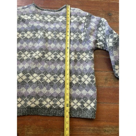 Vintage 90s St. John's Bay Womens Fair isle Sweater Cardigan Zip Sz Large - Picture 9 of 9